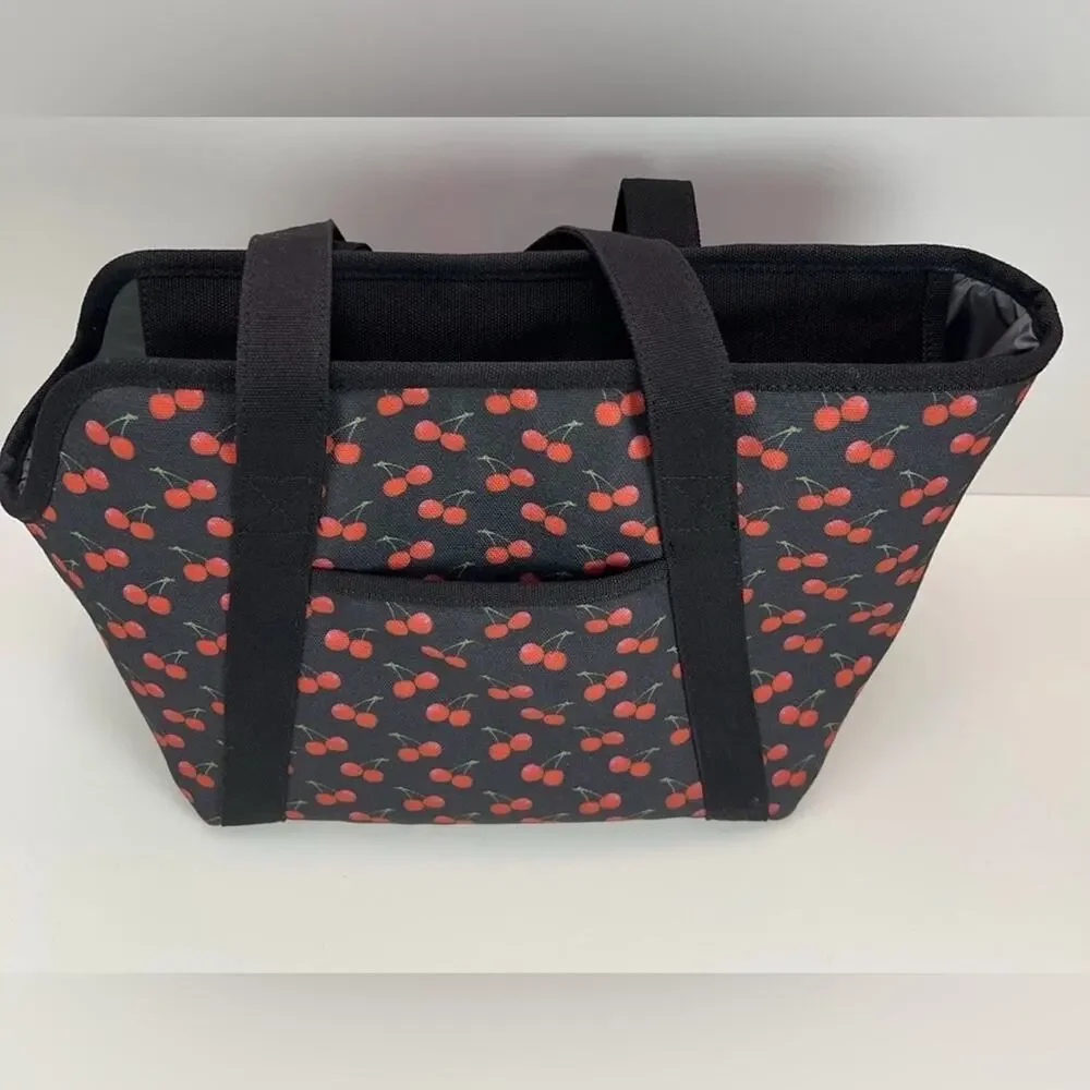 NEW BETSEY JOHNSON TSA-compliant pet carrier 16 LBS RED BLACK CHERRY PRINT BAG